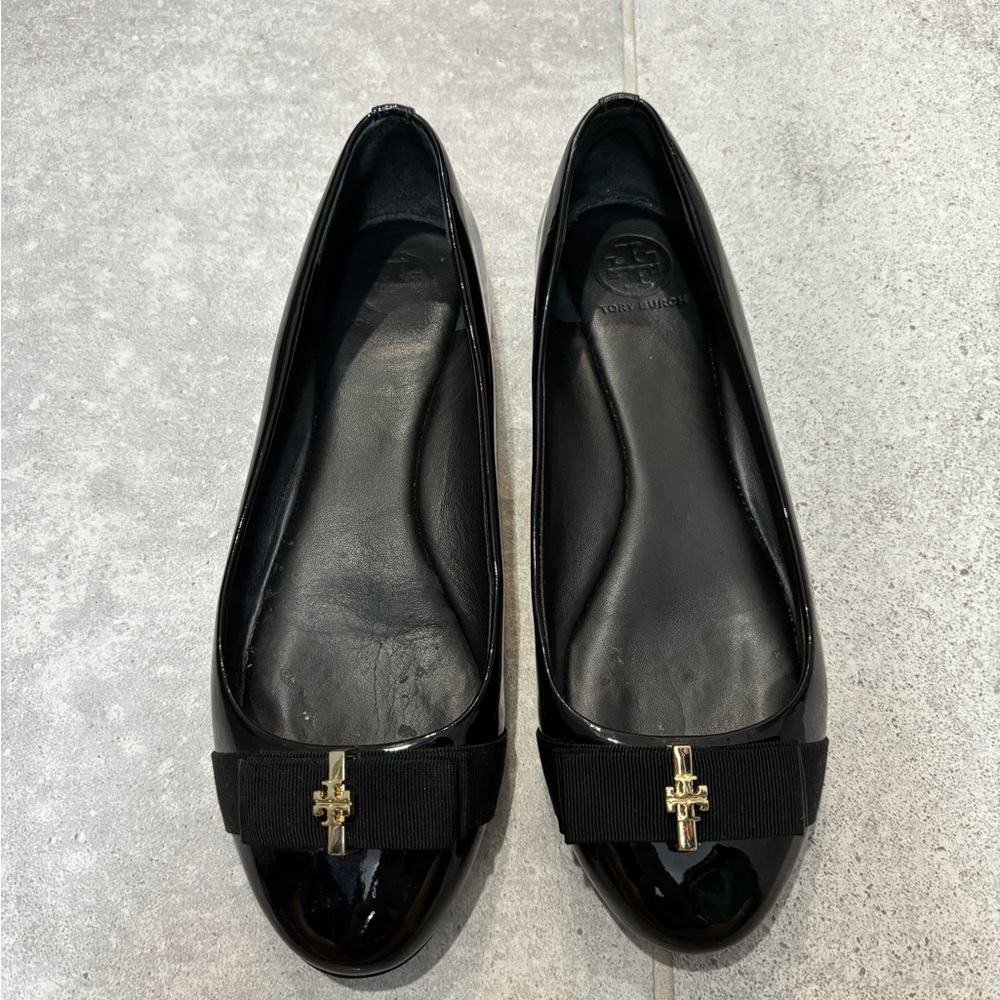 Tory Burch Black Leather Flats